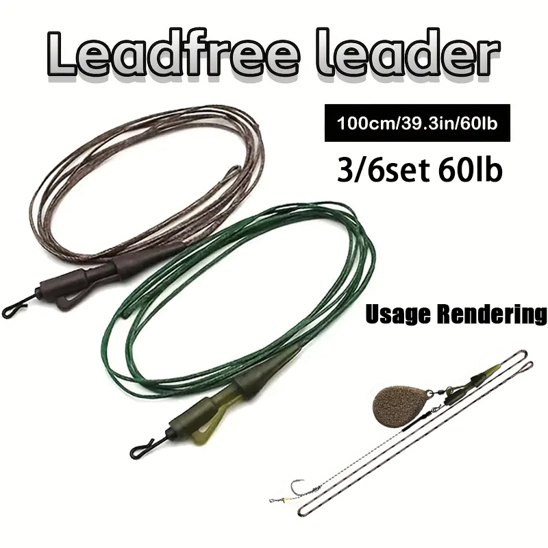 Monofilament Line - 3/6pc CarpCarp lenza pronta legata 100cm/27.22KG